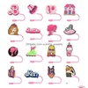 Drinking Sts Baby Princess Sile St Toppers Accessories Er Charms Reusable Splash Proof Dust Plug Decorative 8Mm/10Mm Party Drop Delive Otn51