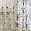 Tende Tende in tulle di velluto di lusso francese per camera da letto Tulle ricamati a fiori per soggiorno Finestra Villa Decorazione domestica personalizzata