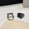 Bague de créateur pour femmes, de luxe, plaqué argent, pistolet noir, cadeau de charme, marque classique, bijoux d'amour, mode printemps, taille 7.5