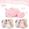 Soft Animal Pink Pig Pillow Cute Cat Panda Bear Deer Dino Plush Toy 20cm Stuffed Lovely Kids Birthyday Gift 240304