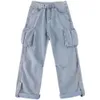 Men's Jeans Hip Hop Men Baggy Cargo Pants Casual Big Pocket Denim Trousers Vintage Plus Size Bottoms Fashion Streetwear Y2k Winter01 44