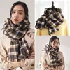 Scarves Scarf Women High Quality Winter Cotton Head Striped Female Foulard Pashmina Bufanda Shawls And Wraps