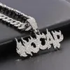 Pendentif Colliers Mode Rock Hip-Hop Flamme No Cap Collier Glacé Cristal Miama Charme Bijoux Collier De Luxe Mâle Chaîne Rappeur