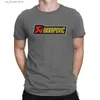 T-shirts pour hommes 2024 Équipement d'échappement automobile Akrapovic Mens Creative T-shirt Col rond T-shirt de base Unique Cadeau Vêtements Y240315