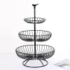 Cestas 3Tier Metal Wire Basket de frutas Free Standing Ritting Tazón para sala de estar, comedor, cocina