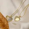 Pendant Necklaces Mafisar Trendy Gold Color 316L Stainless Steel Chain Luxury CZ Zircon Heart Necklace For Elegant Women