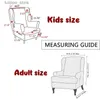 Chair Covers Nordic Printed Kids Adult Wing Chair Cover Stretch Spandex Sloping Armchair Slipcovers Elastic Single Wingback Sofa Covers L240315