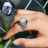 Pierścienie klastrowe pierścień mody biżuteria weselna Moonstone dla kobiet Rozmiar 6-10