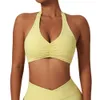 Lu Align Lemon Bra NCLAGEN Femmes Halter Sports High Support Impact Ruched Fiess Gym Yoga Top Vêtements d'entraînement Push-up Corset Rembourré Activewe