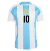 2024 Messis Argentinas Soccer Jersey Copa America Cup Camisetas Kids Kit Iteg National Fine 24/25 Home Away Football Sirt Di Maria Lautaro Martinez Player Person