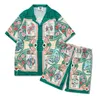 Casablanc Mens T-shirts Zestawy 24ss Designer koszule Drukuj męskie koszulę damską luźne jedwabna koszula casablacnca krótkie rękawy luksusowe koszulki wysokiej jakości koszulki VZ6L