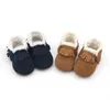 Första vandrare Baby Winter Leather Shoes Everyday Crib First Steps Toddler Girl Boy Newborn Baby Rubber Sole Warm Plush Education Walkers 240315