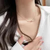 Designer V Gold High Version Tiffay och Co Knot Necklace Womens End Sense S925 Silver Precision Fashion Versatile Collar Chain