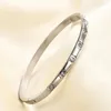 Bangle Mode Hoge Kwaliteit Ingelegd 4mm Zirkoon Roestvrij Staal Open Pols Voor Temperament En Charme Dames Sieraden Cadeau