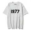 Fog Season 8 Essentials Double Line 22SS 1977 beflocktes High-Street-T-Shirt mit Rundhalsausschnitt und kurzen Ärmeln für Damen und Herren