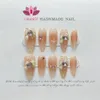 Handmade Pressed on Beauty Nails Design Decoration Fake Nail Glittler Full Cover Artificial Manicuree Wearable Orange Store 240313