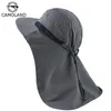 Autumn Sun Hat Men Men wiadro z klapką na szyi Ochrona Outdoor UV Duże szerokie grzbiet piesze wędkarski Siatka oddychająca czapka 240309