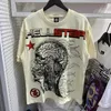 Hellstar Mens T Shirt غسلت حميدة خمر قصيرة الأكمام T Shirt الصيف غير الرسمي نصف الأكمام 21