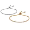 Link Bracelets Fashion Charm CZ Tennis Bracelet For Women Crystal Zircon Jewelry Adjustable Gold Silver Color Box Chain Gift
