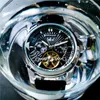 Relógios de pulso AOKULASIC Top Marca Automática Mens Relógios Relógio Mecânico Homens Oco Out Moda Tourbillon À Prova D 'Água Relogio Masculino