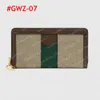 2024 Designer plånbok män lyxig plånbok Lether Purse Long Zippy Wallet Fashion Mens Double Letters Beige Leather with Box #523154 #GWZ-01