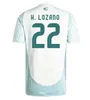 2024 Mexiko hem borta fotbollströjor Lozano Chicharito Raul Football Kit Shirt dos Santos Camisetas de Futbol Alvarez Maillot Foot Men Kids Women Set Uniform