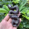 Natuurlijke Yooperlite Snake Skull Sculptuur Handgesneden Emberlite Gloeiende vuur Rock Quartz Stone Animal Witchy Decor Meditatie Crystal Collection Halloween Cadeau