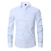 Camisas de vestir para hombres 2024 Clásico Blanco Francés Ajuste regular Gemelos Negocios Manga larga Solapa Hombres Camisa social