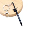 Keychains Anime Sword Art Online Keychain SAO Asuna Kirito Elucidator Key Chain Keyring Men Accessories Car Ring Llaveros