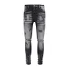 2024 Новые дизайнерские джинсы High Street Брюки Модные брендовые эластичные облегающие джинсы с рваной кожей и потертостями для мужчин