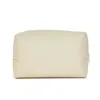 Cosmetic Bags Simple Solid Colour Zip Wash Square Waterproof Portable Double-sided Leather Pu Travel Bag