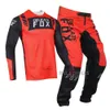 2021 Delicate Fox Mach Gear Set Motorcycle Motorbike Jersey Pants Mens Racing Kits Motor Mens Black Red Suit