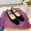 2024 sapatos femininos de luxo veludo ballet sapatos feminino dedo do pé quadrado plana mary janes senhoras moda fivela cinta veludo mocassins rasos 240311