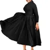 Mode féminine africaine grande taille grande robe trapèze à manches longues robe taille haute jupe plissée sexy boîte de nuit tenue de soirée printemps vêtements pour femmes robe décontractée S-3XL