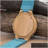 腕時計ドードー鹿の愛好家は木製の女性の時計を監視している手作りの木製腕時計男性カスタムカップルレザーストラップユニークなdiy otrbk