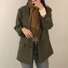 Abiti da donna Insozkdg Corea Chic Donna Autunno Inverno Giacca da abito Moda di fascia alta Retro Due fibbie Casual All-match Giacca di lana Top