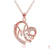 Pendentif Colliers Mode Lettre Maman Coeur Forme Incrusté Cristal Collier Fête Des Mères Cadeau Haute Qualité Bijoux En Gros Lots Bk 7 C Dhaxz