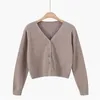 Women's Knits V Neck Cardigan Sweater Jacket Solid Color Knitted Women J Wrap