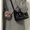 イブニングバッグY2Kファッションショルダーブラックゴシック女性用ポケットジッパーハンドバッグレトロモーターデザイン女性チェーンアンダーアームバッグ