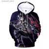 Мужские толстовки с капюшоном Новый 3D-принт Sudadera Overlord Albedo Hoodie Мужчины/женщины Осень Зима Толстовки Повседневная одежда Кофты Мужские негабаритные L240315