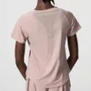 Lu Align Lemon Yoga T-shirt estiva manica corta da donna girocollo palestra running top allentato traspirante camicia da allenamento ad asciugatura rapida abbigliamento sportivo femminile