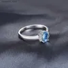 Fedi nuziali Gioielli Palazzo Ovale Cielo naturale Topazio azzurro Anello di fidanzamento in argento sterling 925 Gioielli da donna Gioielli squisiti Regalo di anniversario Q240315