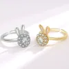 Tiktok Smart Rabbit Female Rotatable Light Luxury Niche Design Index Finger Ring New Fashion