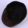 Brand New Men's Real Genuine Leather hat baseball Cap Newsboy Beret Hat winter warm capsT200819254j