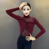 Etapa desgaste manga larga baile latino body 3 colores rumba chacha baile tops niñas practican salsa tango rendimiento traje ys5321