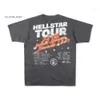 Męskie koszulki Treetwear HellStar Y2K koszula męska Hip Hop retro graficzny graficzny nadruk bawełniany okrągły szyja ponadwymiarowa harajuku gotycka topy 127