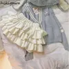 스커트 여성용 소프트 미니 2024 Faldas Mujer de Moda Japanese Sweet Jupe High Waist Tunic Saia 두꺼운 모피 귀여운 Y2K 스커트