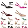 Z luksusowymi sandałami stadnonymi sandałami kobiet wysokie obcasy skórzana kobieta buty buty czarne srebrne złote różowe spiczaste zbiórki dama seksowne sandale kobiet rozmiar 35-42