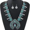 Bohemian Jewelry Sets For Women Vintage African Beads Jewelry Set Turquoise Coin Statement Necklace Earrings Set Fashion Jewelry222q