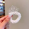 Haaraccessoires Kinderkroon Haarbanden Prinsesje Mooie Parel Strass Elastisch Meisje Verjaardag Hoofddeksels